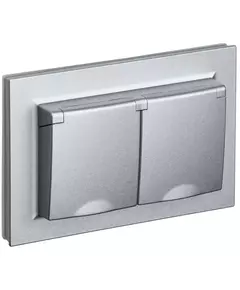 Розетка 2-м СП BRITE РСбш12-3-44-БрА 16А в сборе IP44 с крышкой алюм. IEK BR-R26-16-44-K47-F