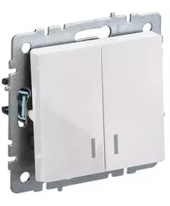 Выключатель 2-кл. СП BRITE ВС10-2-1-БрБ 10А с инд. бел. IEK BR-V20-1-10-K01