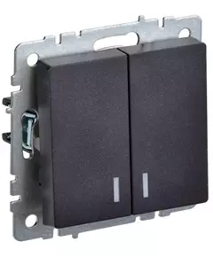 Выключатель 2-кл. СП BRITE ВС10-2-1-БрЧ 10А с инд. черн. IEK BR-V20-1-10-K02
