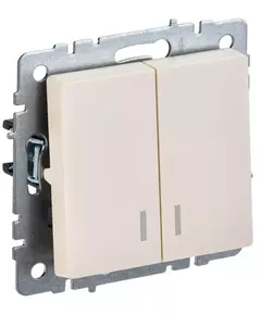 Выключатель 2-кл. СП BRITE ВС10-2-1-БрКр 10А с инд. беж. IEK BR-V20-1-10-K10