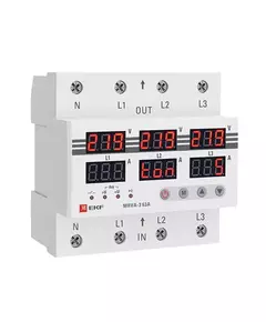 Реле напряжения и тока трехфазное с дисплеем MRVA-3 63A EKF MRVA-3-63A