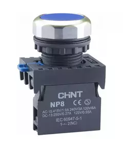 Кнопка управления NP8-10BN/6 без подсветки син. 1НО IP65 (R) CHINT 578645