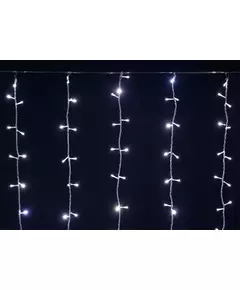 Гирлянда "Занавес" 1.5х1.5м 160LED бел. IP20 провод прозр. 230В транзит IEK LGDB201-2-160-L1-T-S-20