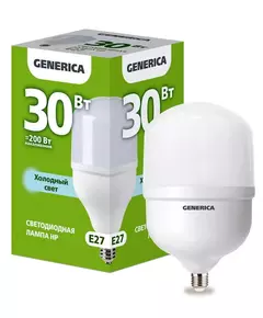 Лампа светодиодная HP 30Вт 6500К E27 230В GENERICA LL-HP-30-230-65-E27-G