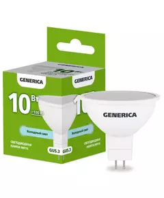 Лампа светодиодная MR16 10Вт софит 6500К GU5.3 230В GENERICA LL-MR16-10-230-65-GU5-G
