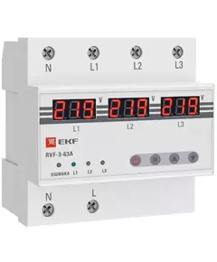 Реле выбора фаз с дисплеем RVF-3-63А PROxima EKF RVF-3-63a