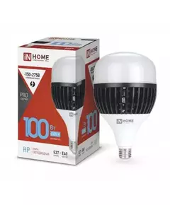 Лампа светодиодная LED-HP-PRO 100Вт 230В E27 Е40 6500К 9500лм с адаптером E40 IN HOME 4690612035697