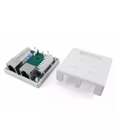 Розетка компьютерная 2-м ОП Dual IDC SB1-2-8P8C-C5e-SH-WH RJ45 (8P8C) кат.5E экранир. Hyperline 430233