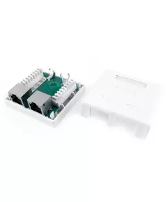 Розетка компьютерная 2-м ОП Dual IDC SB1-2-8P8C-C6-SH-WH RJ45 (8P8C) кат.6 экранир. Hyperline 430237