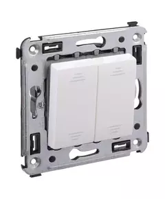 Переключатель 2-кл. 2мод. СП Avanti "Белое облако" 16А IP20 бел. DKC 4400114