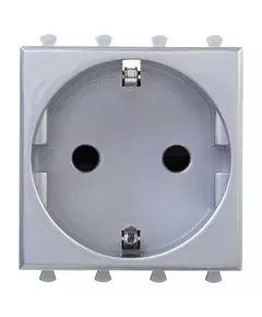 Розетка 1-м 2мод. Avanti "Закаленная сталь" 16А 2P+E защ. шторки сер. DKC 4404002