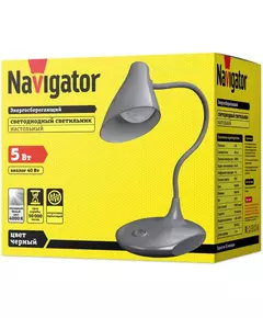 Светильник светодиодный 14 225 NDF-D027-5W-4K-BL-LED 5Вт 4000К 300лм настольный на основании черн. Navigator 14225