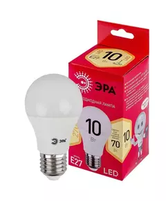 Лампа светодиодная RED LINE LED A60-10W-827-E27 R 10Вт A60 груша 2700К тепл. бел. E27 Эра Б0049634