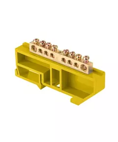 Шина нулевая N 6х9 8 отвер. латунь желт. изолятор на DIN-рейку PROxima EKF sn0-63-08-dz