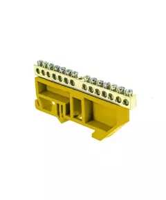Шина нулевая N 6х9 14 отверстий желтый изолятор на DIN-рейку латунь PROxima EKF sn0-63-14-dz