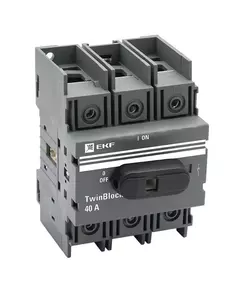 Рубильник 3п 40А с рукояткой управления для прямой установки TwinBlock EKF tb-40-3p-f