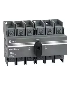 Рубильник 3п 40А реверсивный с рукояткой для прямой установки TwinBlock EKF tb-s-40-3p-rev