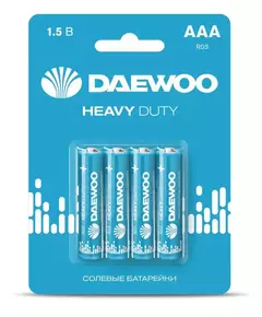 Элемент питания солевой AAA/R03 1.5В Heavy Duty 2021 BL-4 (уп.4шт) DAEWOO 5029361