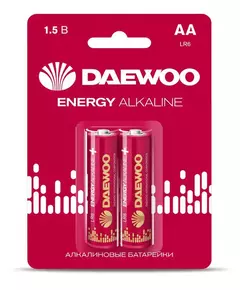 Элемент питания алкалиновый AA/LR6 1.5В Energy Alkaline 2021 BL-2 (уп.2шт) DAEWOO 5029750