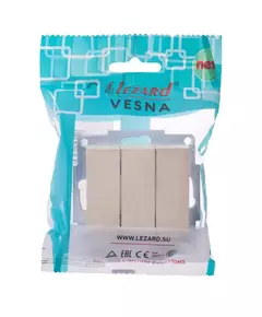 Выключатель 3-кл. СП Vesna механизм крем. LEZARD 742-0388-109