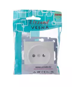 Розетка 1-м СП Vesna без заземл. ПБТ механизм бел. LEZARD 742-0288-121B