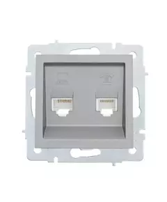 Розетка компьютерная + телефонная 2-м СП Vesna механизм платина LEZARD 742-3588-143