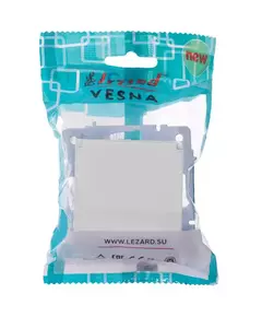 Розетка 1-м СП Vesna с заземл. с крышкой ПБТ механизм бел. LEZARD 742-0288-123B