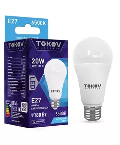 Лампа светодиодная 20Вт А60 6500К Е27 176-264В TOKOV ELECTRIC TKE-A60-E27-20-6.5K