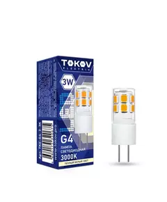Лампа светодиодная 3Вт Capsule 3000К G4 220-240В TOKOV ELECTRIC TKE-G4-3-3K