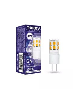 Лампа светодиодная 3Вт Capsule 4000К G4 220-240В TOKOV ELECTRIC TKE-G4-3-4K