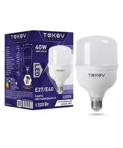 Лампа светодиодная 40Вт HP 4000К Е40/Е27 176-264В TOKOV ELECTRIC TKE-HP-E40/E27-40-4K