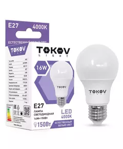 Лампа светодиодная 16Вт А60 4000К Е27 176-264В TOKOV LIGHT TKL-A60-E27-16-4K