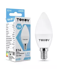 Лампа светодиодная 9Вт С37 6500К Е14 176-264В TOKOV LIGHT TKL-C37-E14-9-6.5K