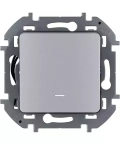 Механизм переключателя 1-кл. Inspiria 10А IP20 250В 10AX с подсветкой / индикацией алюм. Leg 673662