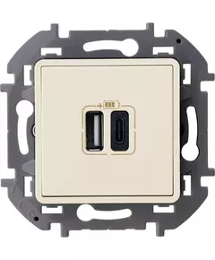 Устройство зарядное Inspiria с 2-мя USB разьемами A и C 240В / 5В 3000мА сл. кость Leg 673761