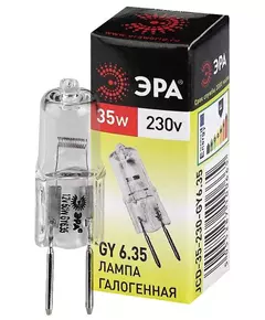 Лампа галогенная GY6.35-JCD-35W-230V 35Вт капсула GY6.35 230В Эра C0027373