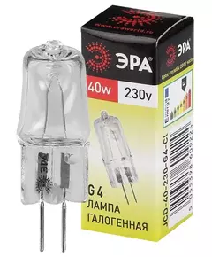 Лампа галогенная G4-JCD-40W-230V-Cl 40Вт G4 230В Эра C0039280