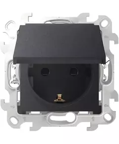 Розетка 1-м СП Simon24 Push&Go 16А IP44 2P+E механизм графит Simon 2420448-038