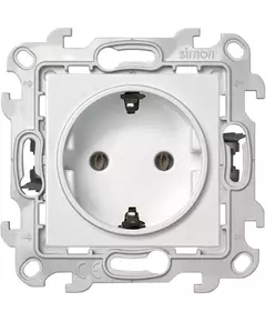Розетка 1-м СП Simon24 Push&Go 16А IP20 2P+E без защ. шторок механизм бел. Simon 2420434-030