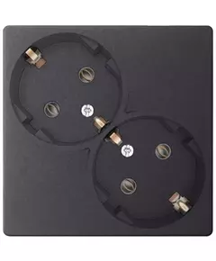Розетка 2-м СП Simon24 16А IP20 2х2P+E Schuko без защ. шторок механизм графит Simon 2450459-038