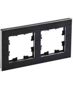 Рамка 2-м BRITE РУ-2-1-БрЧ металл черн. IEK BR-M22-M-K02