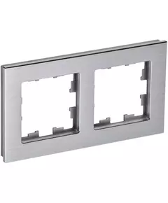 Рамка 2-м BRITE РУ-2-1-БрА металл алюм. IEK BR-M22-M-K47