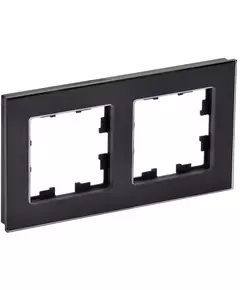 Рамка 2-м BRITE РУ-2-2-БрЧ стекло черн. IEK BR-M22-G-K02