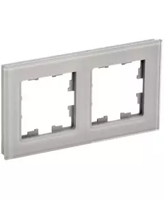 Рамка 2-м BRITE РУ-2-2-БрД стекло дым. IEK BR-M22-G-K30