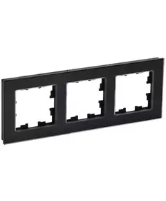 Рамка 3-м BRITE РУ-3-2-БрЧ стекло черн. IEK BR-M32-G-K02