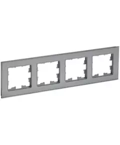 Рамка 4-м BRITE РУ-4-2-БрСе стекло сер. IEK BR-M42-G-K03