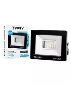 Прожектор светодиодный 20Вт 1300лм 6500К IP65 черн. TOKOV LIGHT TKL-FL/LED-20-6.5K-IP65