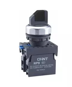 Переключатель без подсветки NP8-11X/312 3 полож. с фиксацией черн. 1НО+1НЗ IP65 (R) CHINT 667137