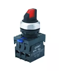 Переключатель с подсветкой NP8-11XD/214 2 полож. с фиксацией 1НО+1НЗ красн. AC 110В-230В(LED) IP65 (R) CHINT 667150