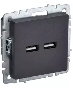 Розетка BRITE USB A+A 3.1А РЮ10-1-БрЧ черн. IEK BR-U21-D31-K02